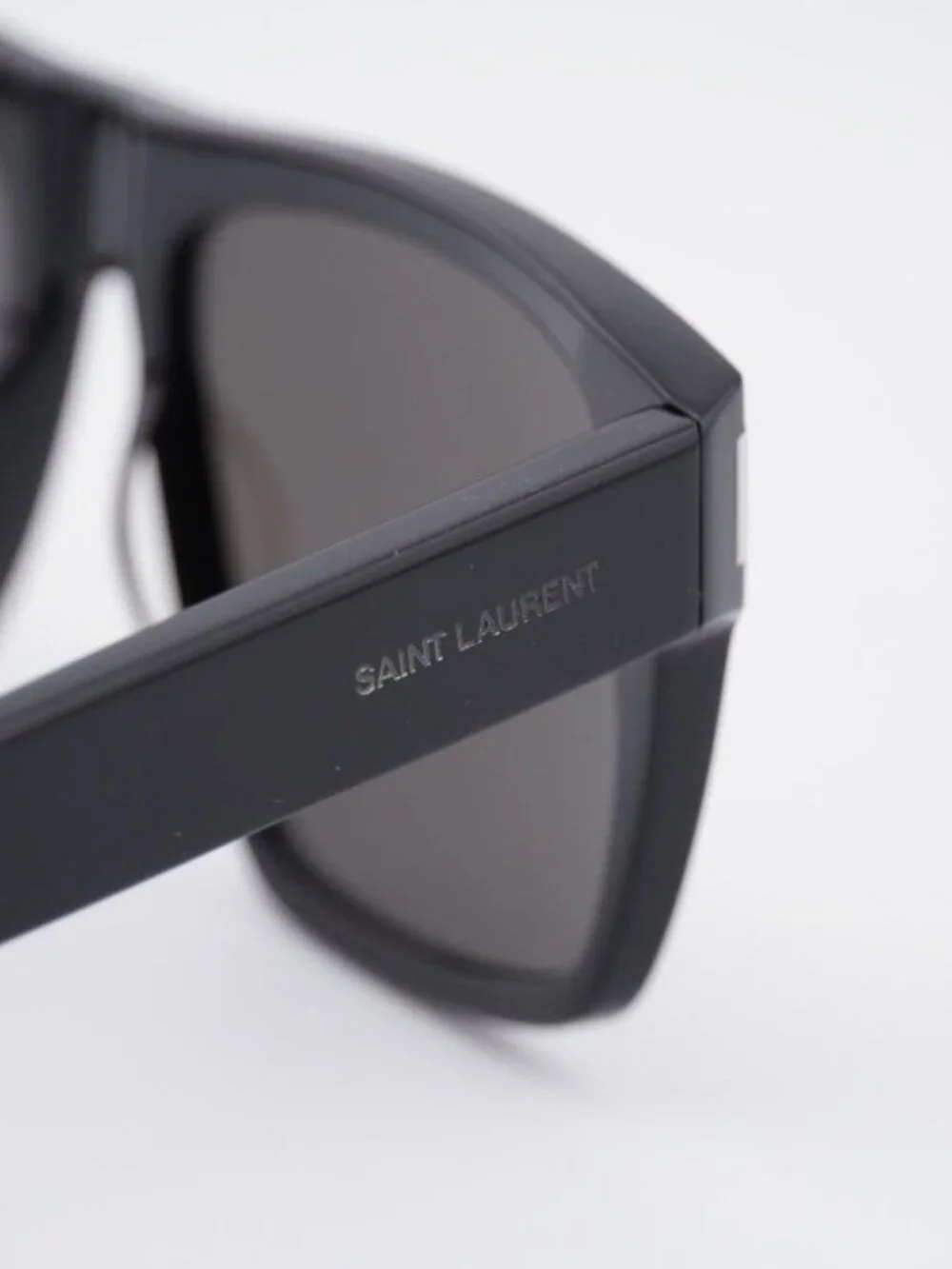 Saint Laurent SL424 001 Sunglasses Black Square Frame, Black Lenses